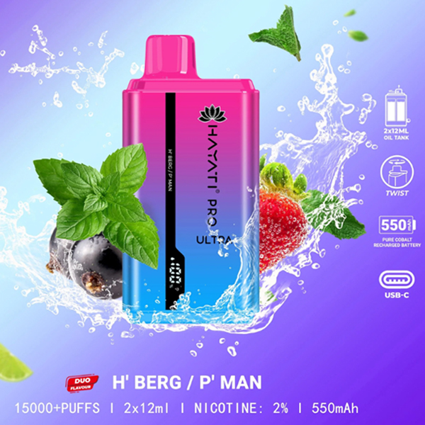 China Hayati Pro Ultra 15000 Puffs Disposable Vape | Multiple Flavours 2IN1  Vape Wholesale Manufacturer and Supplier
