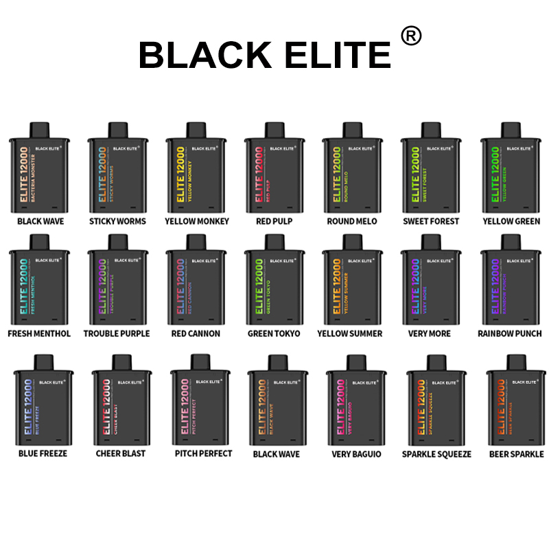 Black Elite V2 12000 Puffs Pod Coil Technology Vapor 